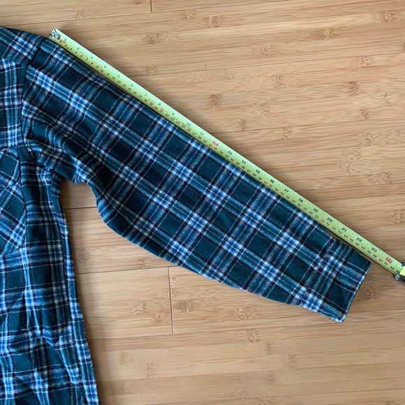 Vtg 60s Pendleton Board Shirt Sz Small Green Plaid Wool Loop Collar Flap Pocket - Picture 10 of 12